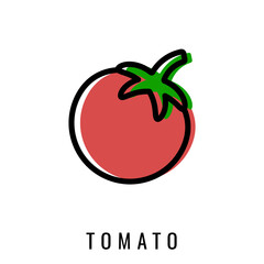 Tomato color Icon. Vector illustration cherry Tomato in Line style. Isolated Vegetable Logo. Stylish solution for app or website.