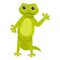 Green salamander icon cartoon vector. Animal iguana. Tribal gecko