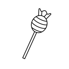 Lollipop vector icon. Flat linear set of sweets logo. Candies in thin line style.