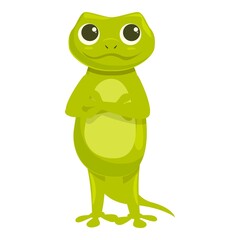Green chameleon icon cartoon vector. Gecko lizard. Reptile animal