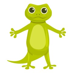 Home green reptile icon cartoon vector. Gecko lizard. Tribal animal