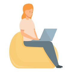 Relax virtual tour icon cartoon vector. Online museum. Degree travel