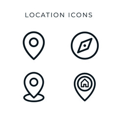 Variety address icon set. (outline)