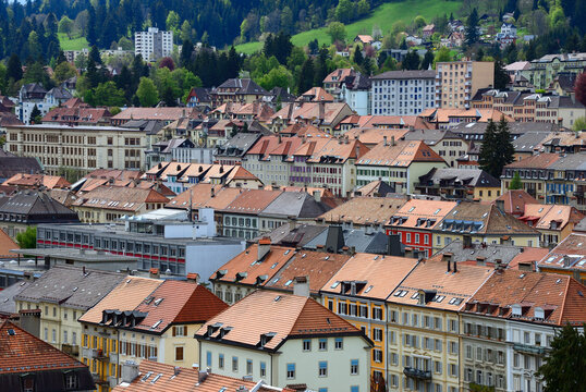 La Chaux-de-Fonds city, Neuch&acirc;tel, Switzerland, Europe, UNESCO World Heritage, centre of watch making industry, the area known as Watch Valley, famous also for its urban concept