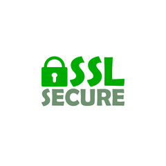 Secured SSL protected logo icon design isolated on white background