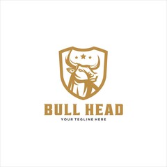 Bull Cow Cattle Head Logo Design Vector Image