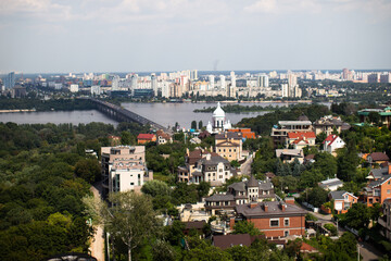 Fototapeta na wymiar Kyiv rooftop view panorama with urban architectures