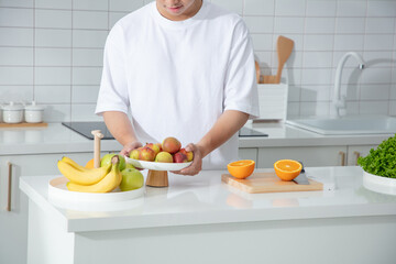 A front view model cooking at home life content 