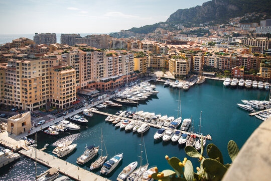 View of the city of monaco and the harbor