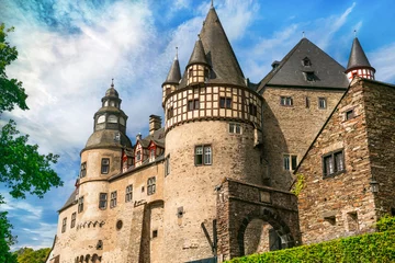 Gordijnen Burresheim Castle is a medieval castle northwest of Mayen, Rheinland-Pfalz, Germany travel and landmarks © Freesurf