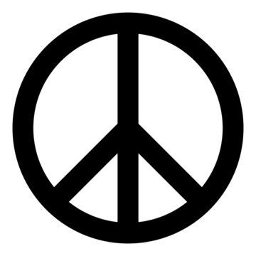 Peace symbol vector icon on white background.