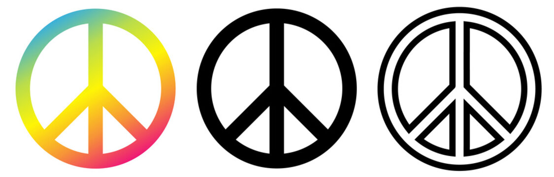 Peace symbol set. Vector icon on white background.