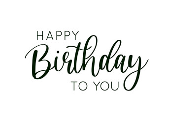 Vector illustration of Happy Birthday handwritten modern brush lettering. Greeting card, invitation, banner, print design isolated on white background