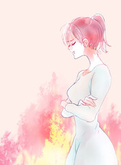 怒っている女性