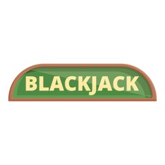 Blackjack title icon cartoon vector. Casino poker. Deck game