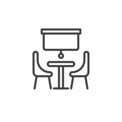 Fototapeta premium Meeting room line icon