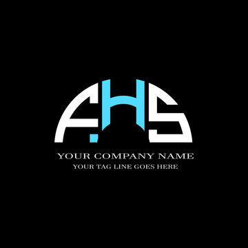 FHS letter logo creative design with vector graphic