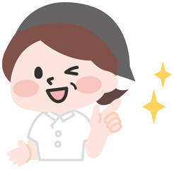 飲食店の女性スタッフ（シニア・上半身） 