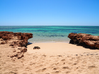 beautiful Osprey bay in Western Australia, Ningaloo reef campground 