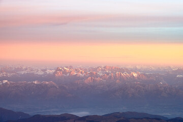 Fototapeta premium Sunrise over the Dolomites in Italy