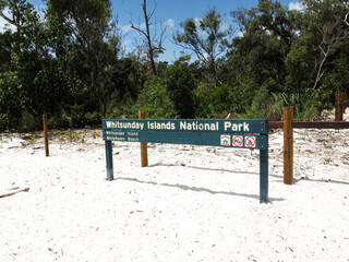 Whitehaven Beach Australia, Queensland sign