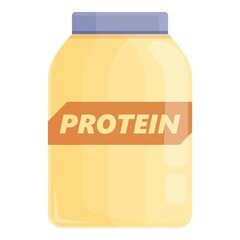 Protein jar icon cartoon vector. Food stevia. Meat milk