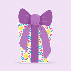 A gift in a bright package with a bow.
