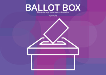 Vector ballot box icon. Voting, election concept.
