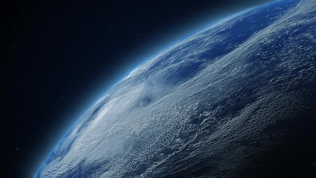 a multitude of satellites in the form of points in space orbiting the Earth in a chaotic pattern