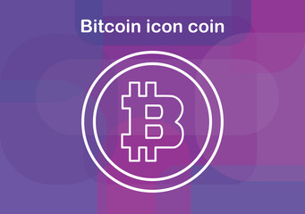 Bitcoin flat vector logo, icon for web, sticker for print. 
