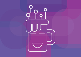 Smiling Beer Mug.Lorem Ipsum Illustration design