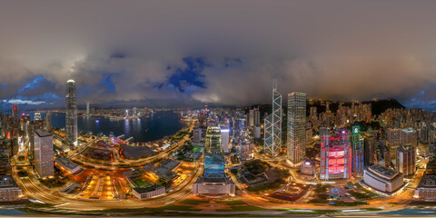 Fototapeta na wymiar Hong Kong City 360 panorama photos