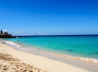 Fototapeta na wymiar beautiful Caribbean Beach with turquoise water 