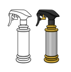 Barber Tools Barber Water Spray Bottle design illustration.