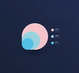 Modern infographic vector elements for business brochures. Use in website, corporate brochure, advertising and marketing. Pie charts, line graphs