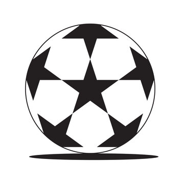 soccer ball with star pattern on white background