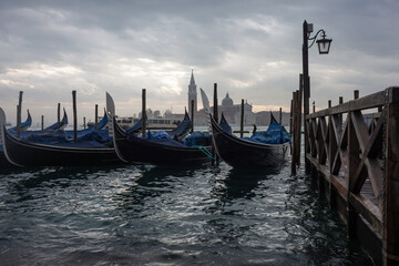 Naklejka premium Gondolas on the Grand Canal in Venice
