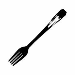 one fork on a white background. vector art.