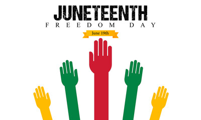 Juneteenth Freedom Day on June 19th illustration, African-American history and heritage. Annual American holiday. 