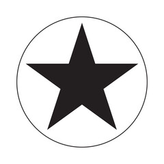 black star in circle on white background