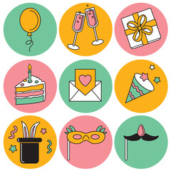 holiday set champagne cake gifts balls event pattern