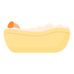 Hot bath stress reduction icon cartoon vector. Massage blood. Meditate mind