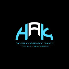HAK letter logo creative design with vector graphic - obrazy, fototapety, plakaty