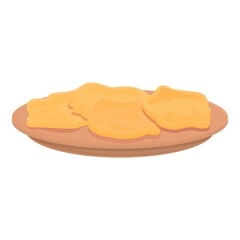 Caribbean dish icon cartoon vector. Food plate. Cuban fried