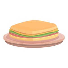 Caribbean sandwich icon cartoon vector. Food plate. Cuban dish