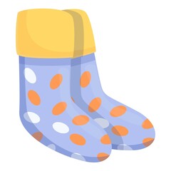 Dotted stockings icon cartoon vector. Winter sock. Design shoes