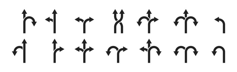 Direction arrow sign set. Road direction icon. Vector EPS 10