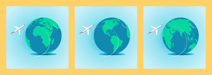 world travel globe with an airplane