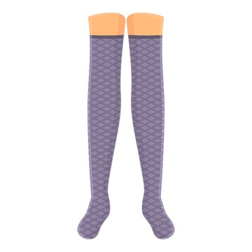 Striped stockings icon cartoon vector. Cotton fun. Winter sock