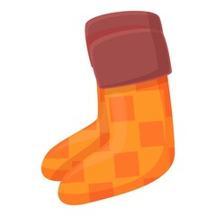 Home stockings icon cartoon vector. Winter sock. Cotton shoes